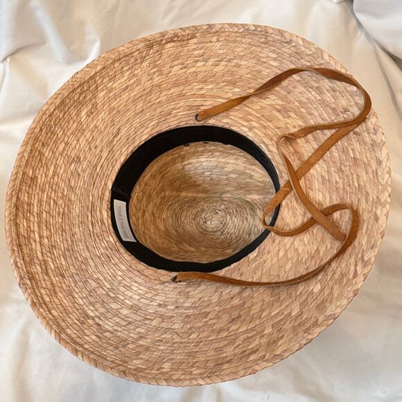 Straw Hat "The Best Hat" by Your Stylist Says Leather Straps Sun RTL $130 - Picture 8 of 9